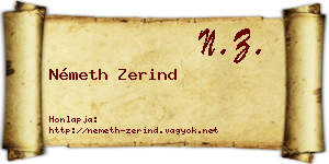 Németh Zerind névjegykártya