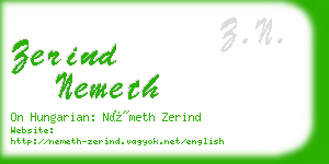 zerind nemeth business card